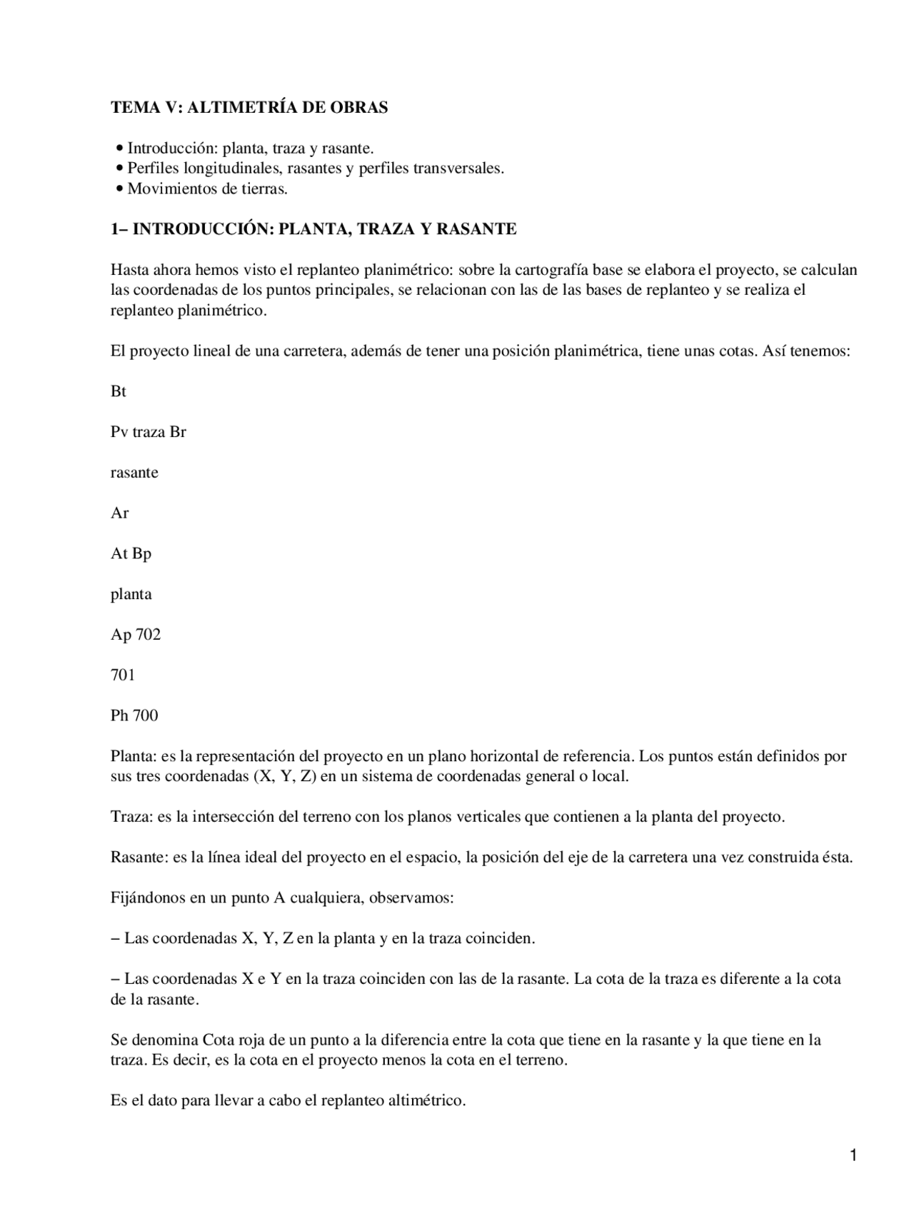 Altimetria de Terrenos Ingeniería y morfologia del terreno Apuntes