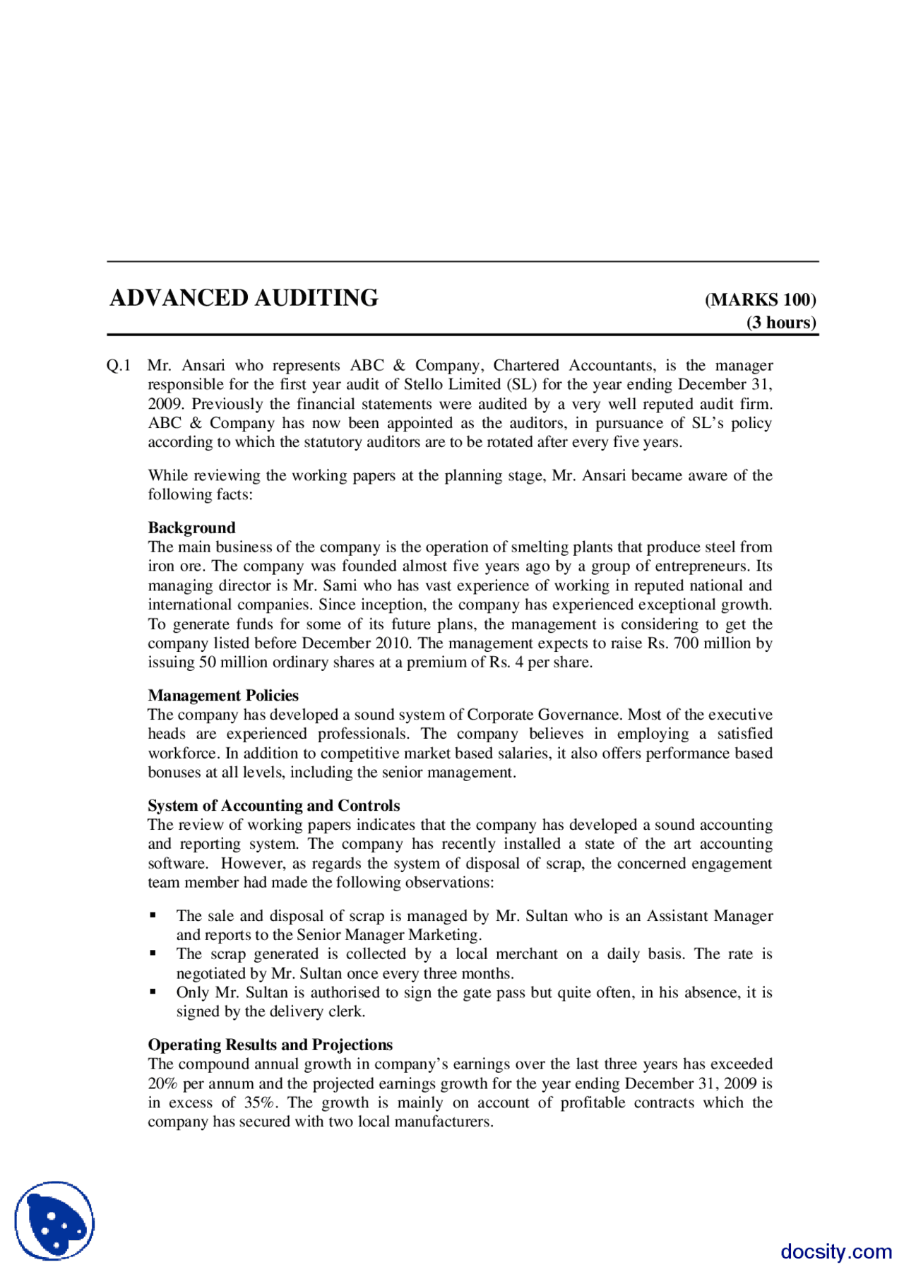 System Of Accounting And Controls, Key Audit Procedures-Advanced ...