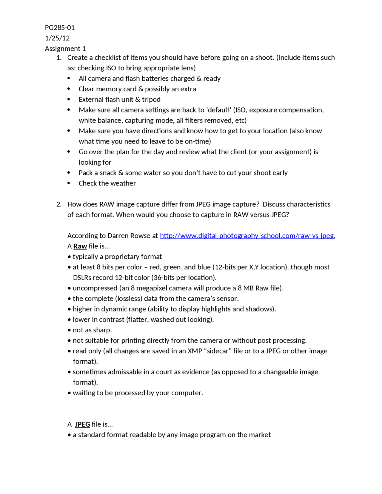 Notes on Commercial Photography Lighting Quiz 1 PG 285 Docsity
