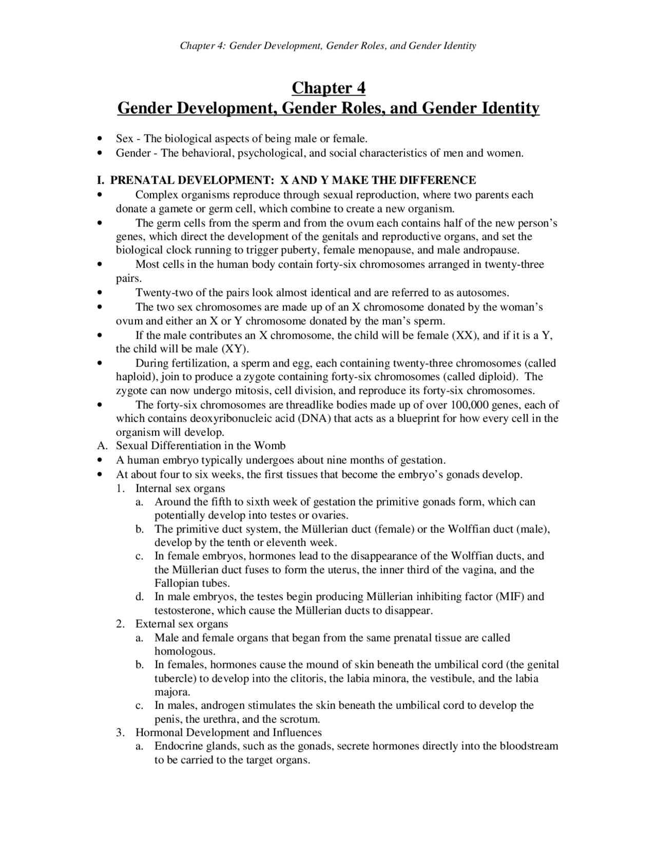 Gender Development, Gender Roles and Gender Identity - Notes | PSYC ...