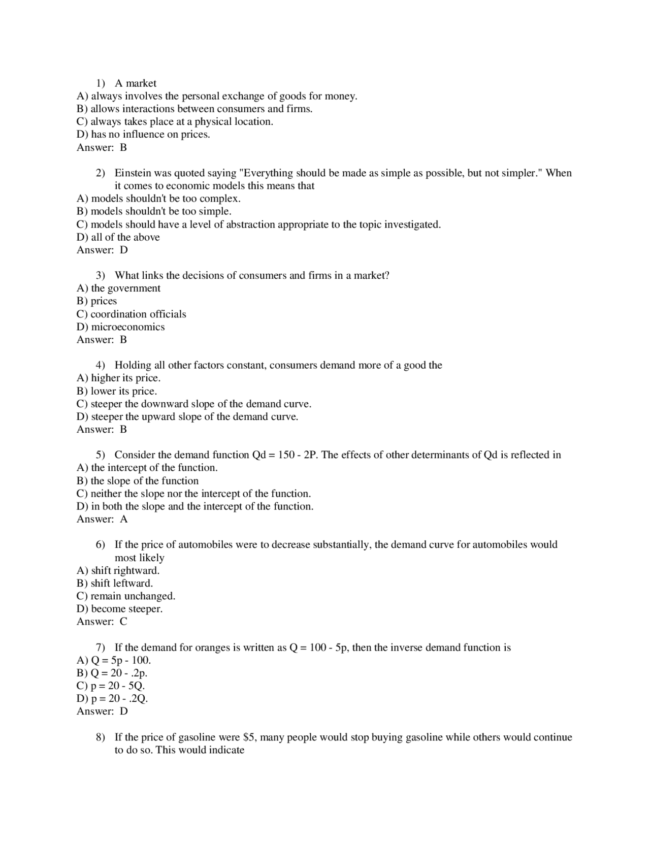 Midterm 1 Practice Exam - Intermediate Microeconomics | EC 301 - Docsity