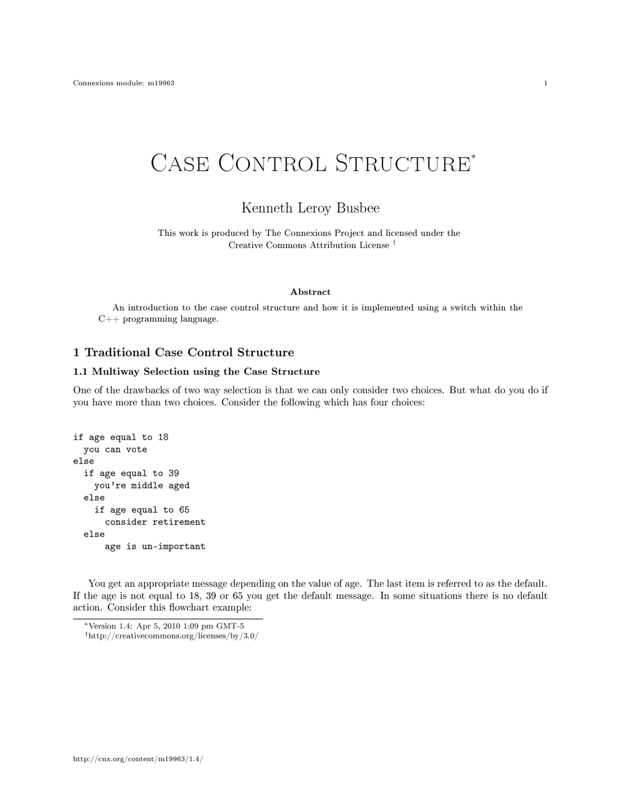 Case Control Structure College Study Notes Traditional Case Control