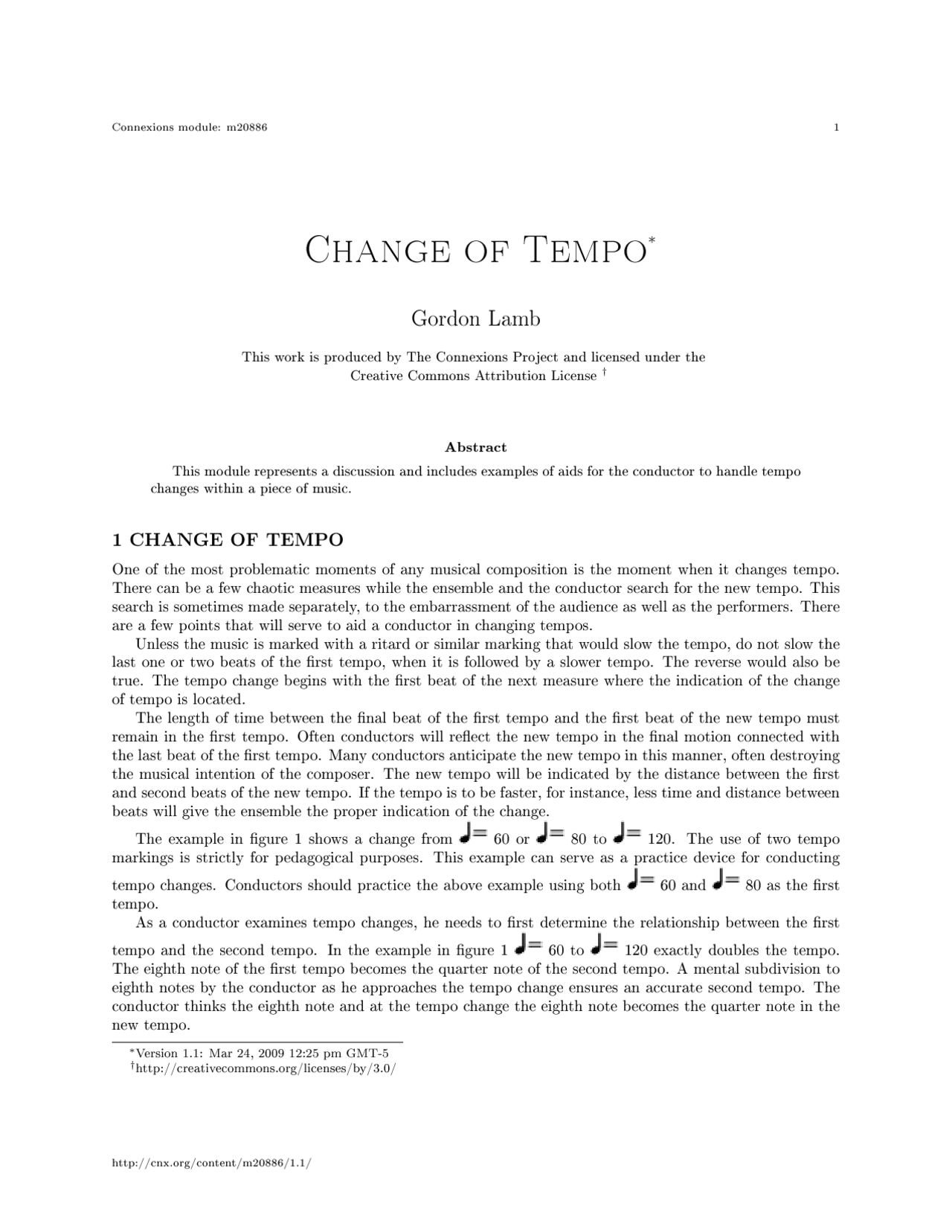 Change of tempo, college study notes - Change of tempo - Docsity