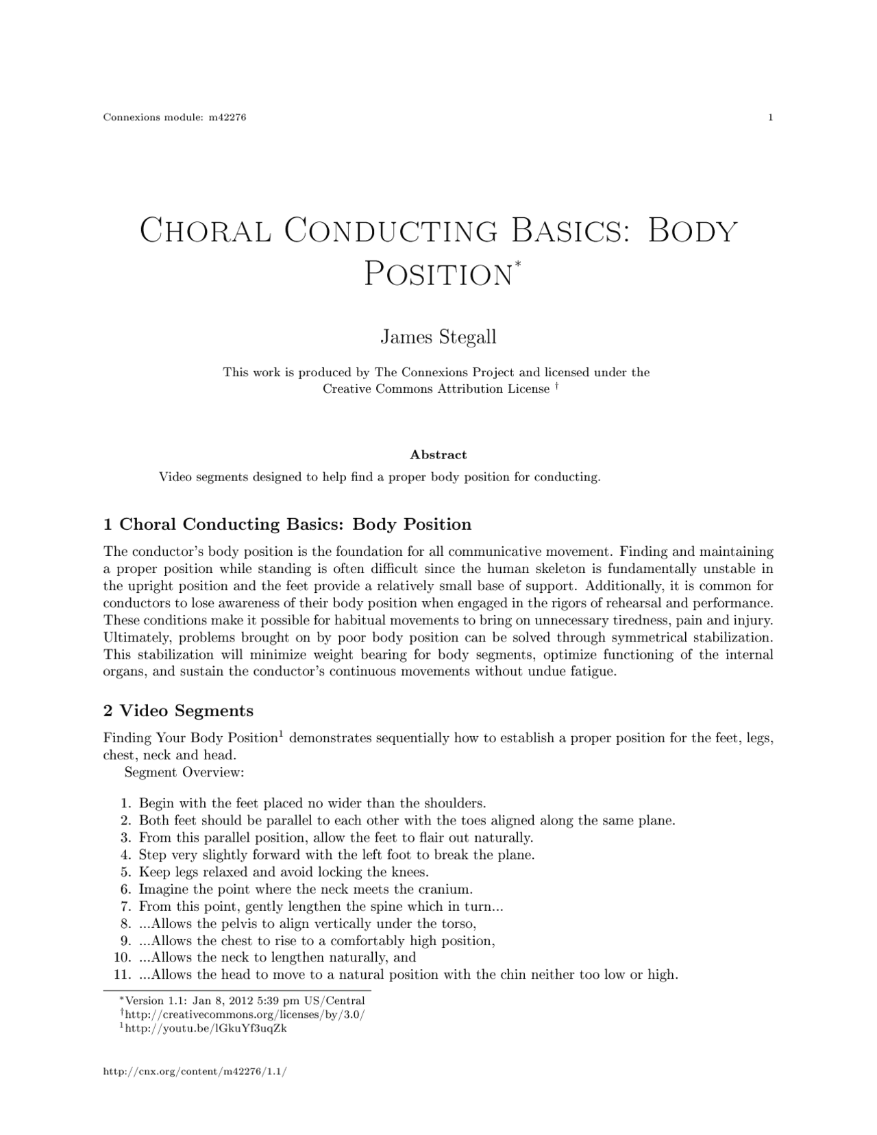 Choral conducting basics body position, college study notes Choral