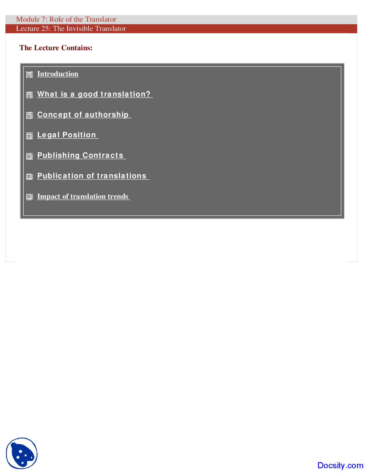 The Invisible Translator - History and Humanities - Lecture Slides ...