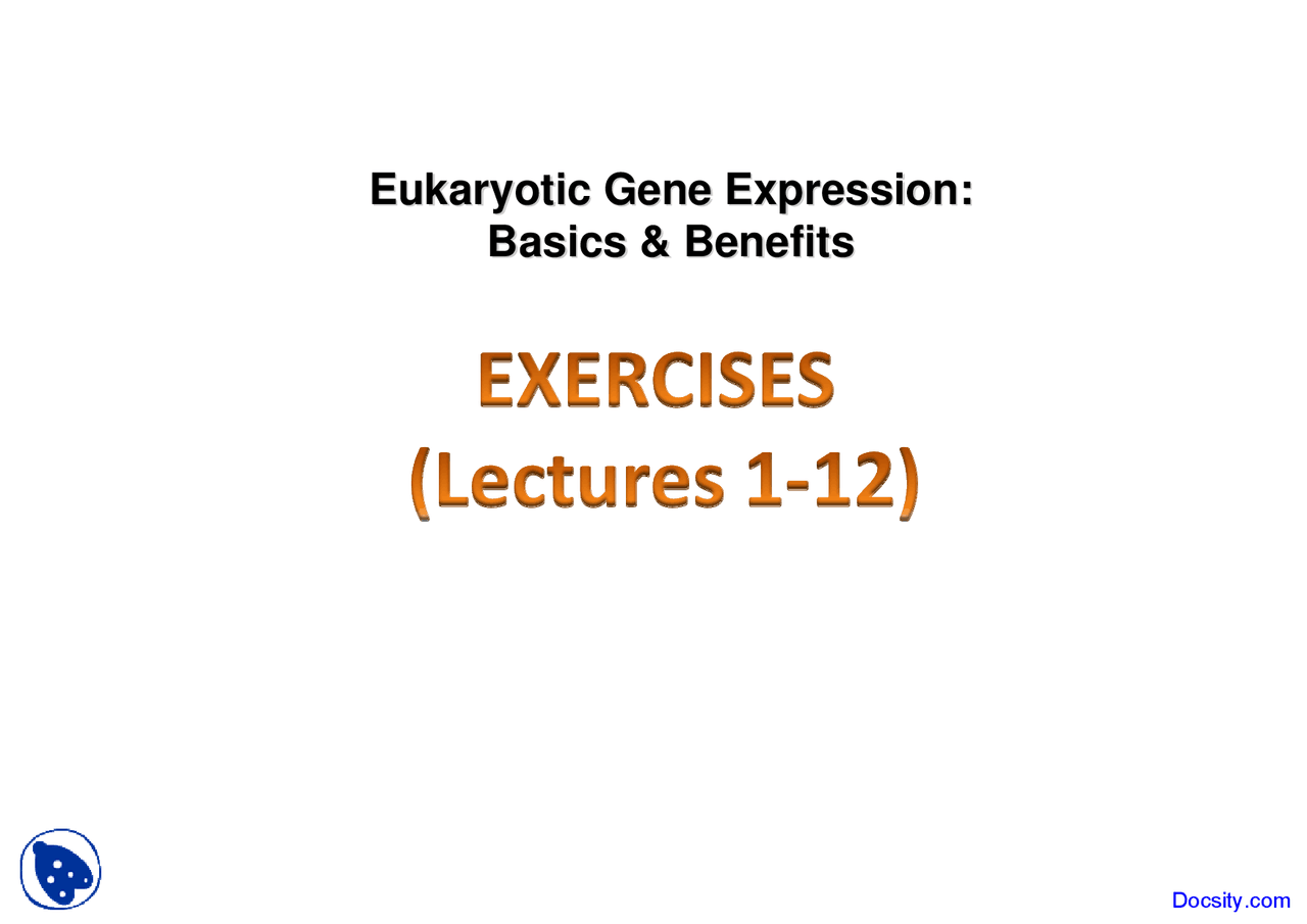 Basics and Benefits Eukaryotic Gene Expression Quiz Docsity