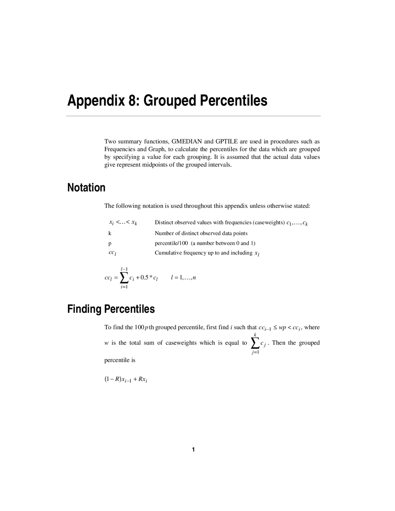 Grouped Percentiles - Mathematics and Statistics - Study Notes - Docsity
