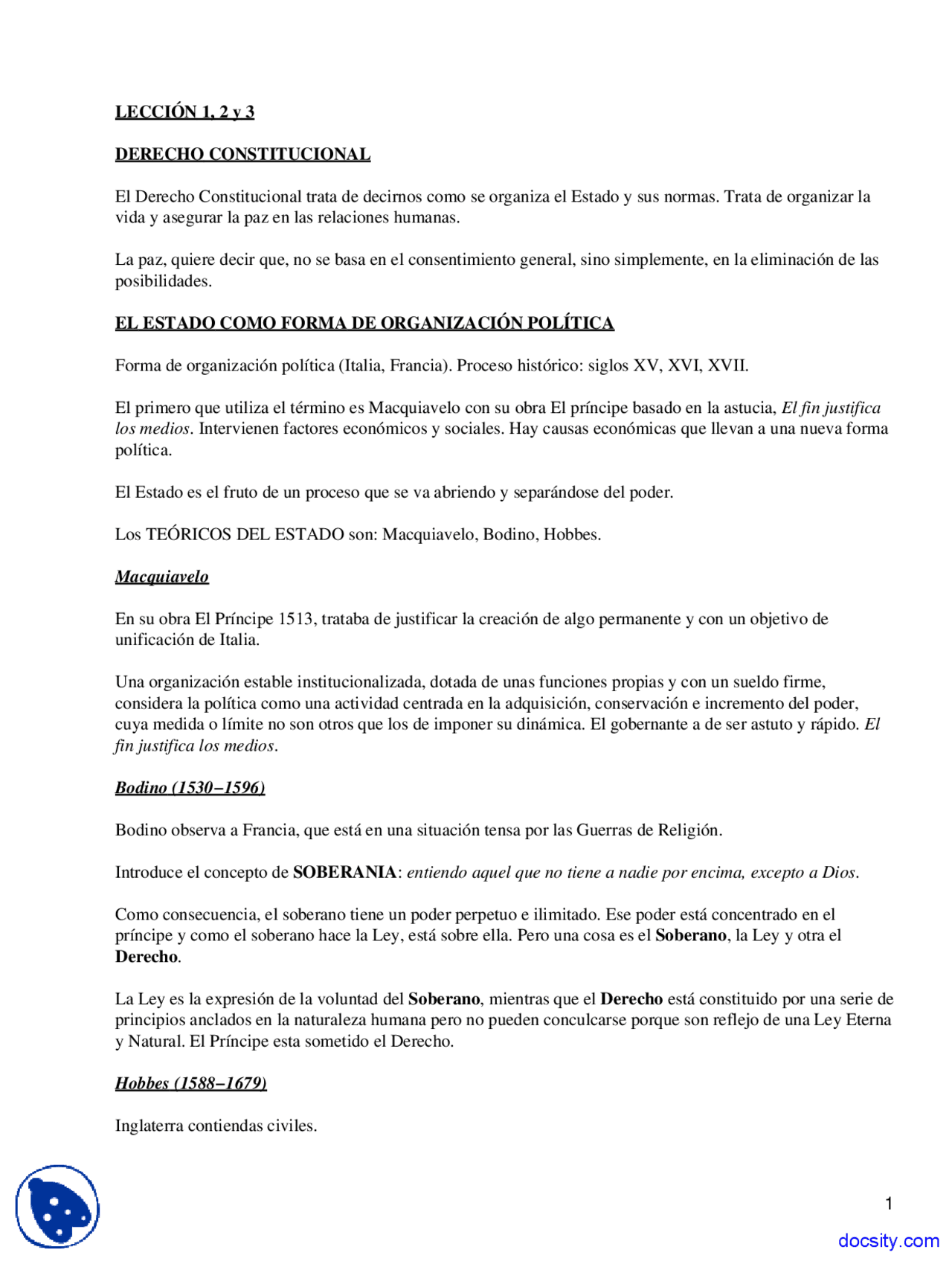 Derecho Constitucional, El Estado - Apuntes - Derecho Constitucional ...