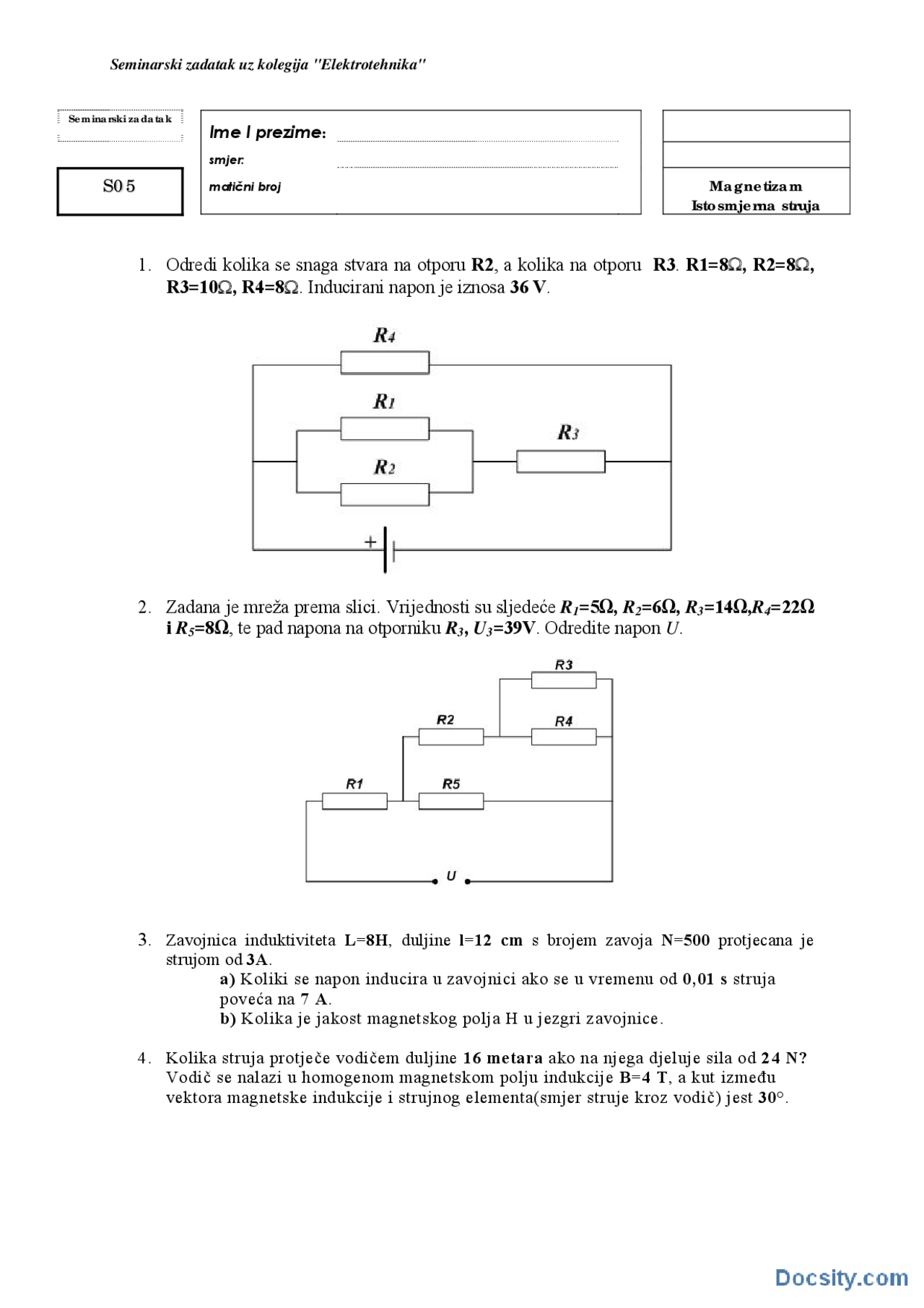 Zadaci-Vezbe-Elektrotehnika-Saobracajni fakultet (3) | Vežbe' predlog ...