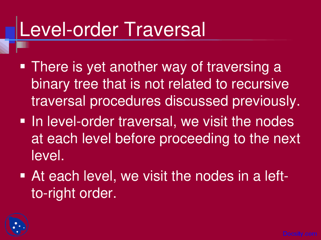 Level order Traversal - Data Stuctures - Lecture Slides | Slides Data ...