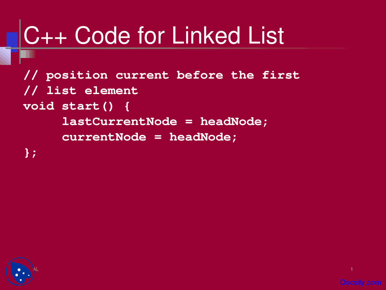 Analysis of Linked List - Data Stuctures - Lecture Slides - Docsity