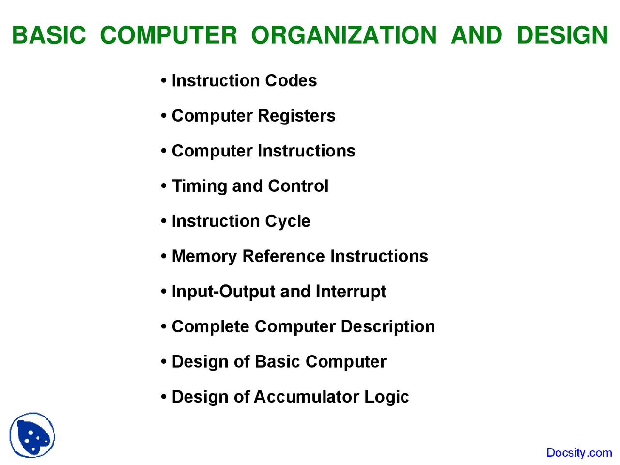 Basic Computer Organization and Design - Computer Architecture ...