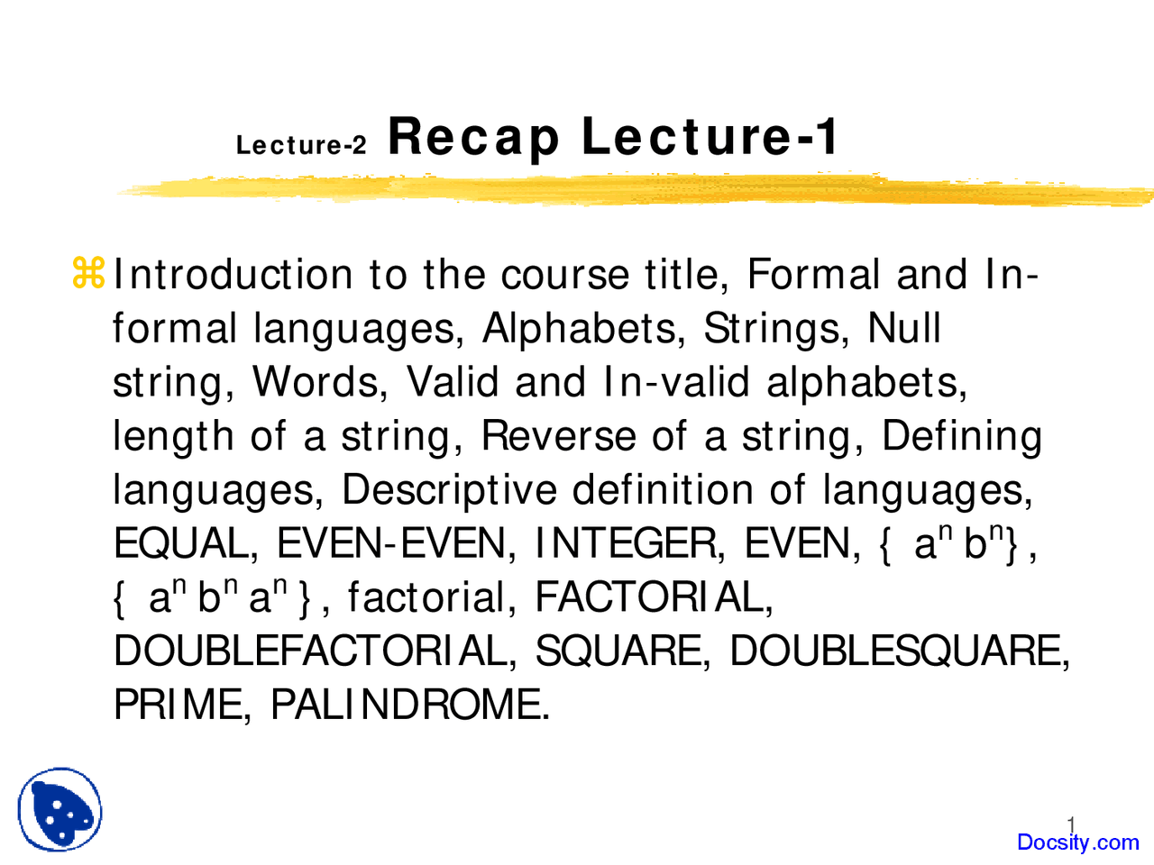 Recursive Definition For Automata Recursive Definition of Languages - Theory of Automata - Lecture Slides ...