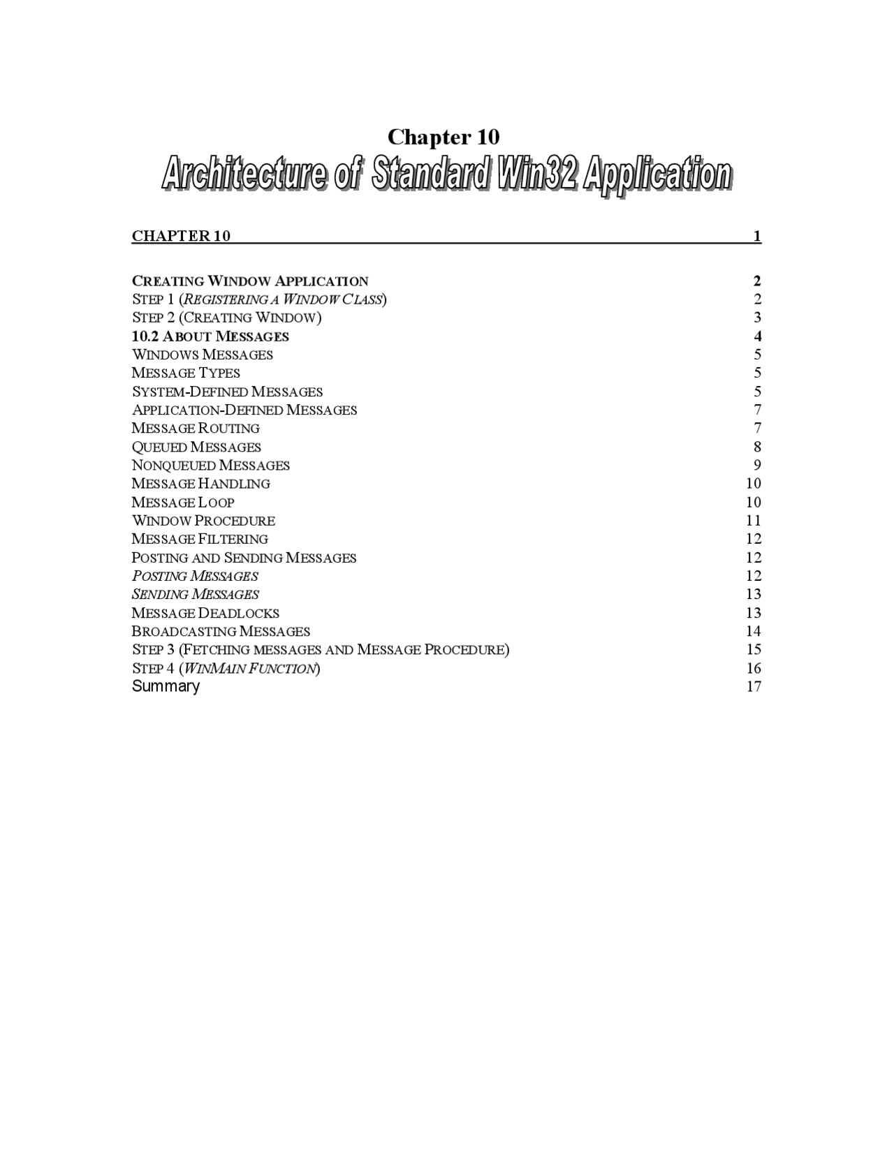 Architecture of standard Win32 Application - Computer Programming ...