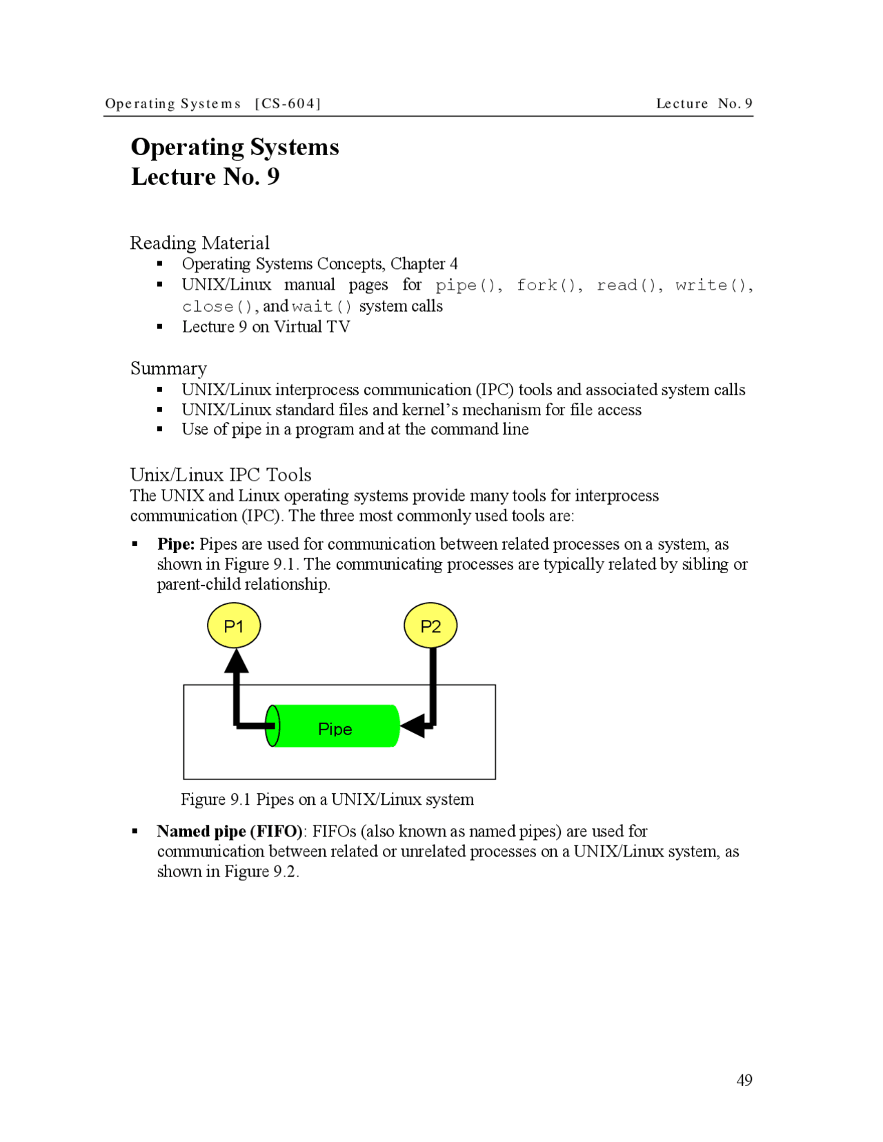 Inter Process Communication Tools - Introduction to Operating System ...