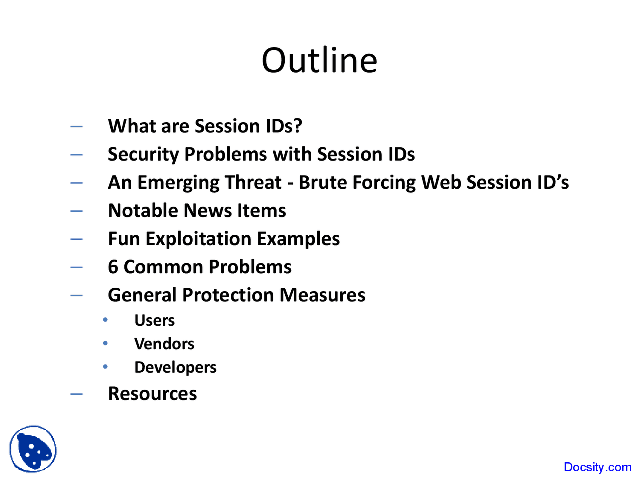 Session ID Overview - Computer Network - Lecture Slides - Docsity