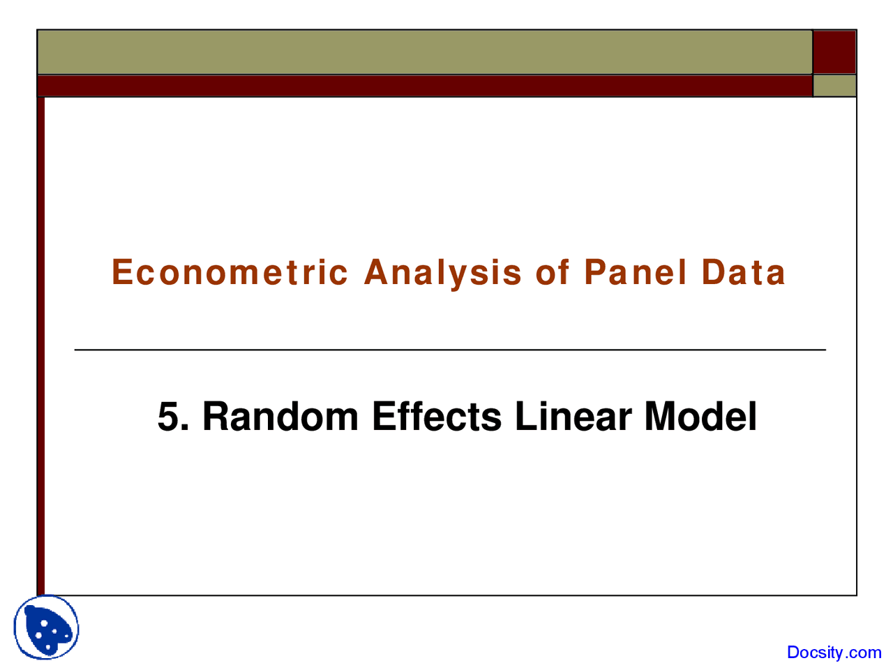 Linear Random Panel Pattern Random Effects Linear Model - Econometric Analysis of Panel Data ...