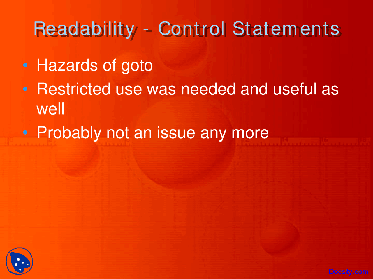 Readability Control Statements - Programming Languages - Lecture Slides ...