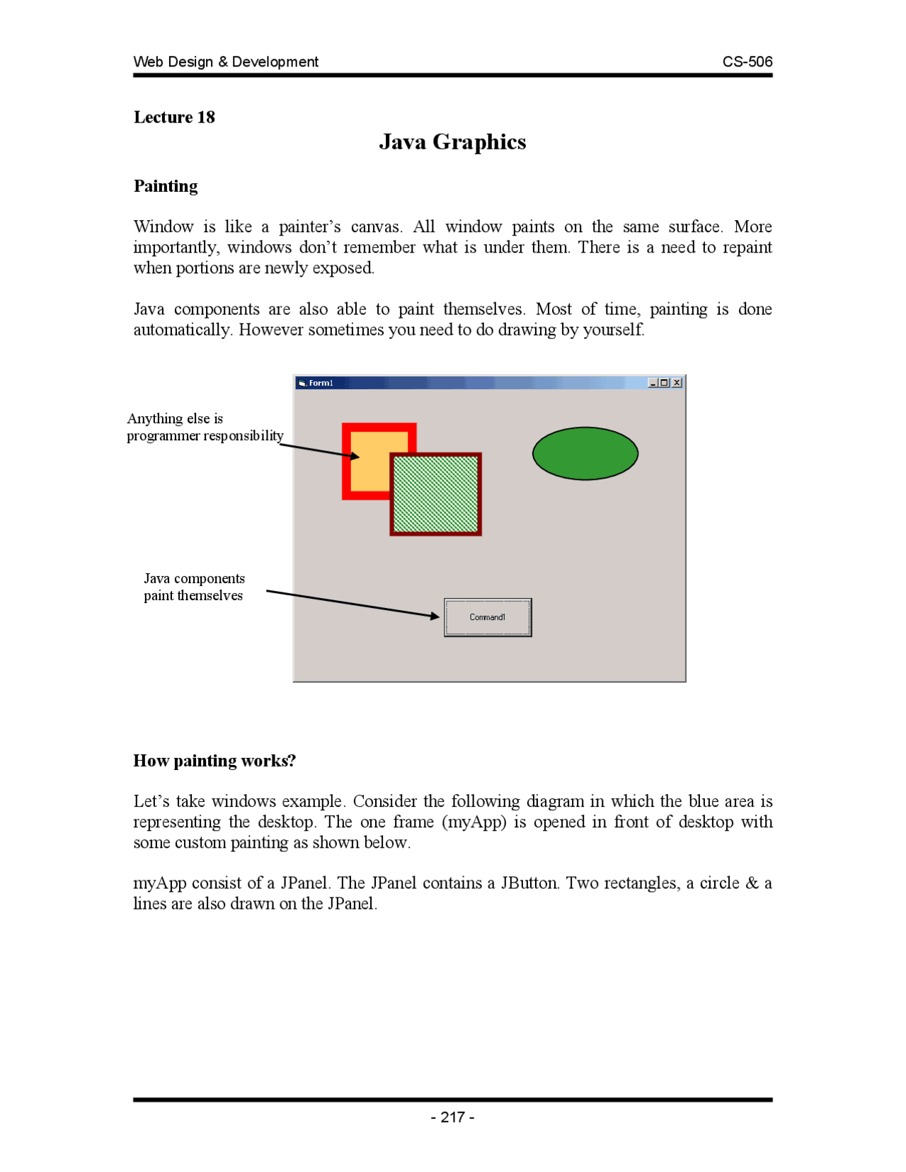 Java Graphics - Web Design and Development - Lecture Handouts - Docsity