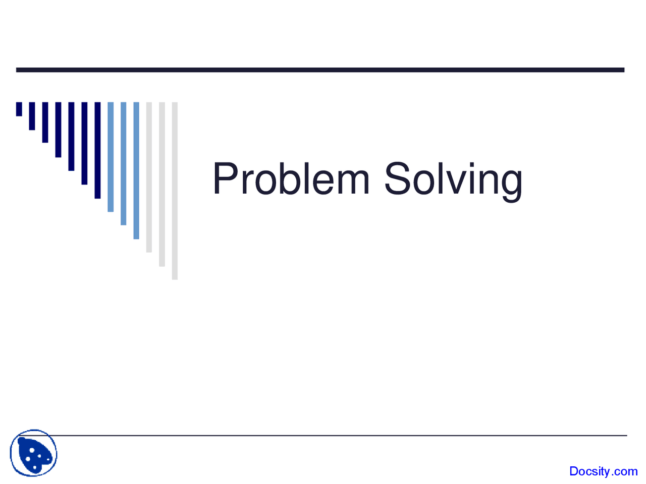 Problem Solving - Cognitive Processes - Lecture Slides - Docsity