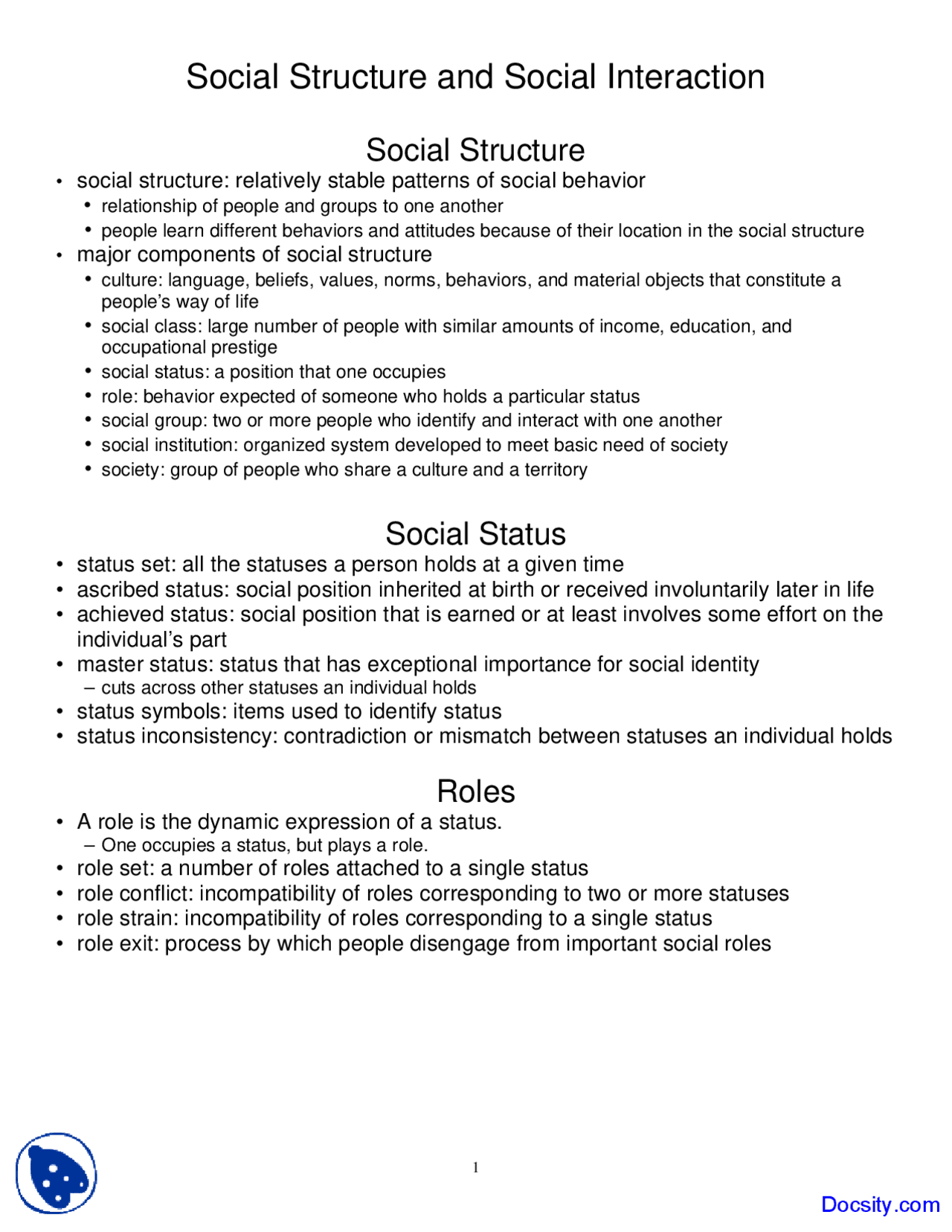 Social Structure and Social Interaction - Introduction to Sociology ...