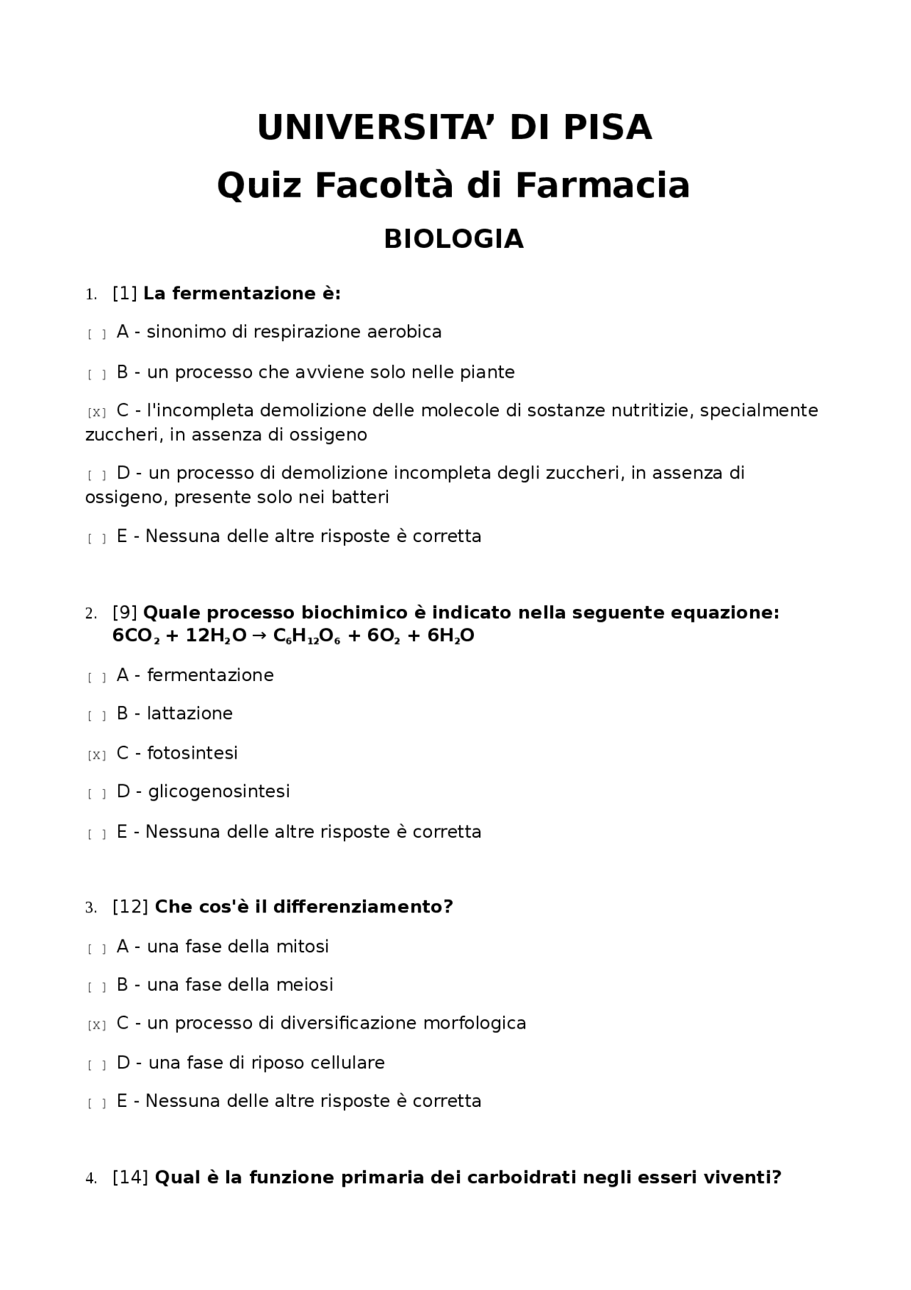 100 test a risposta multipla di Biologia Docsity 100 test a risposta multipla di Biologia Docsity