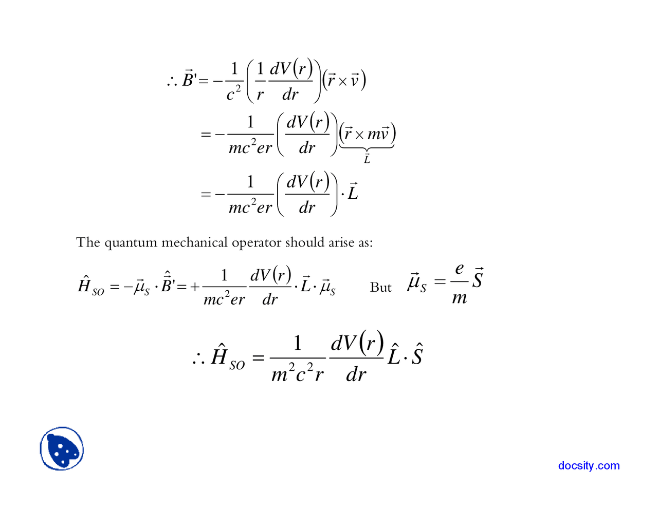 Quantum Mechanical Operator - Advanced Quantum Chemistry and ...