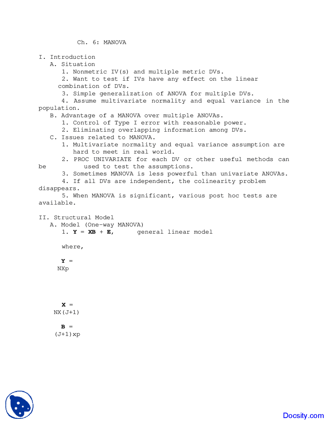 MANOVA, Advantage of a MANOVA - Basic Statistics for Behavioral ...