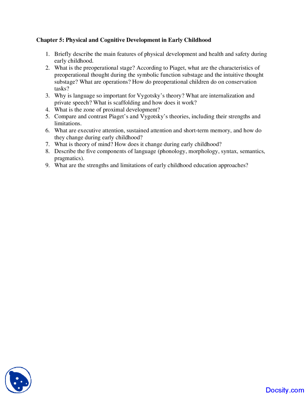 Physical and Cognitive Development in Early Childhood - Lifespan ...