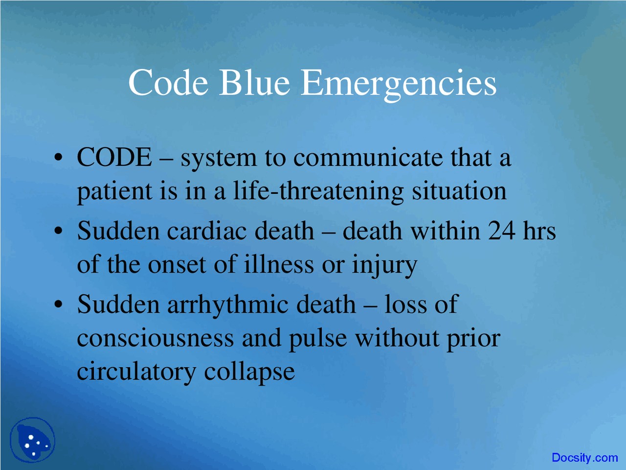 Code Blue Emergencies - Introduction to Pharmacology - Lecture Slides ...