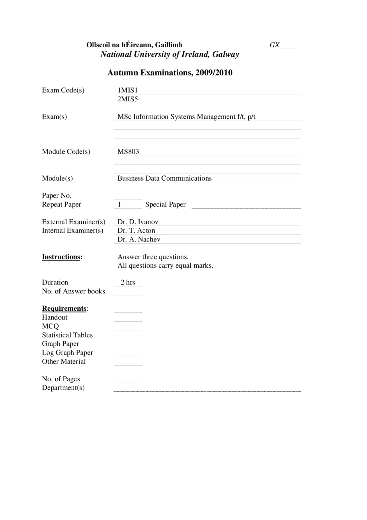 Guided Transmission Media - Business Data Communications - Exam - Docsity