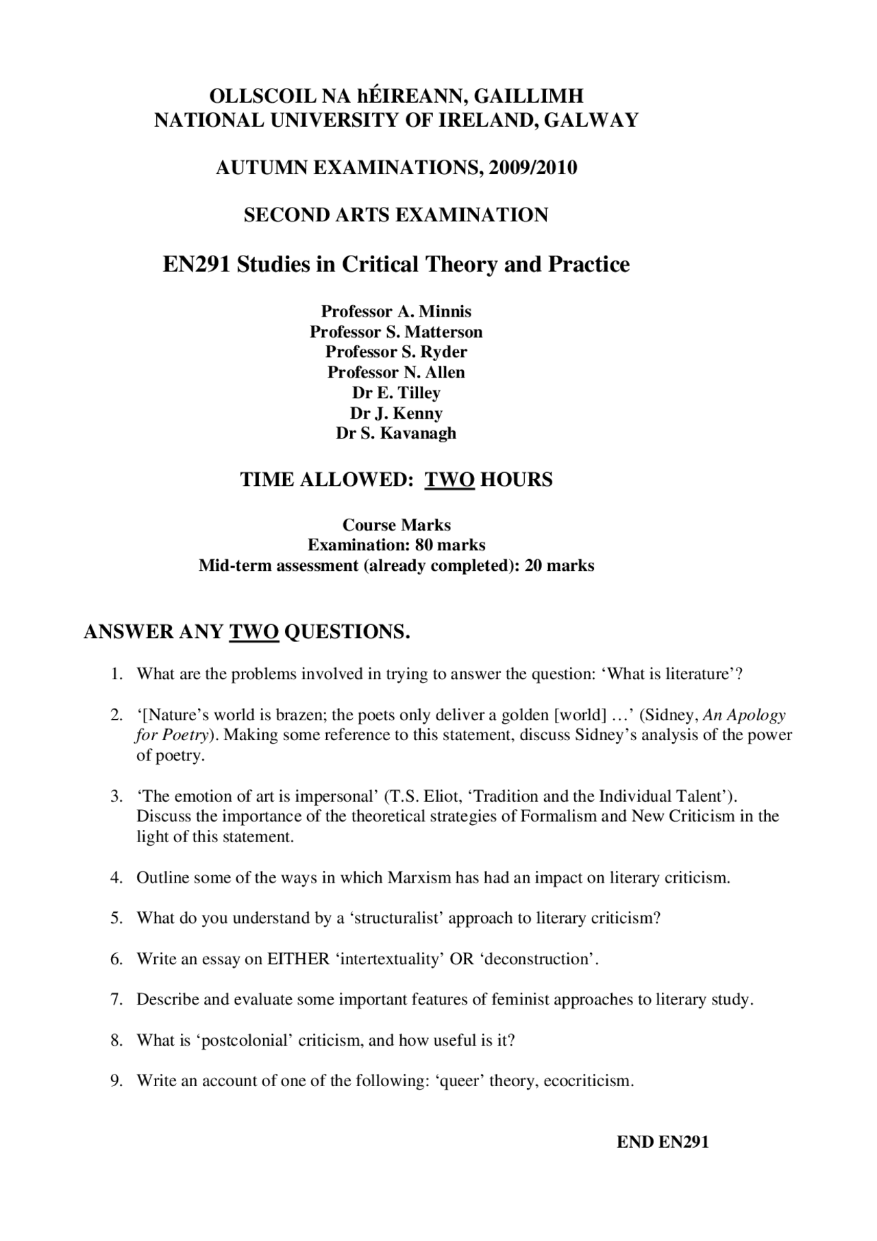 What is Literature - Studies in Critical Theory and Practice - Exams |  Exams Literature | Docsity