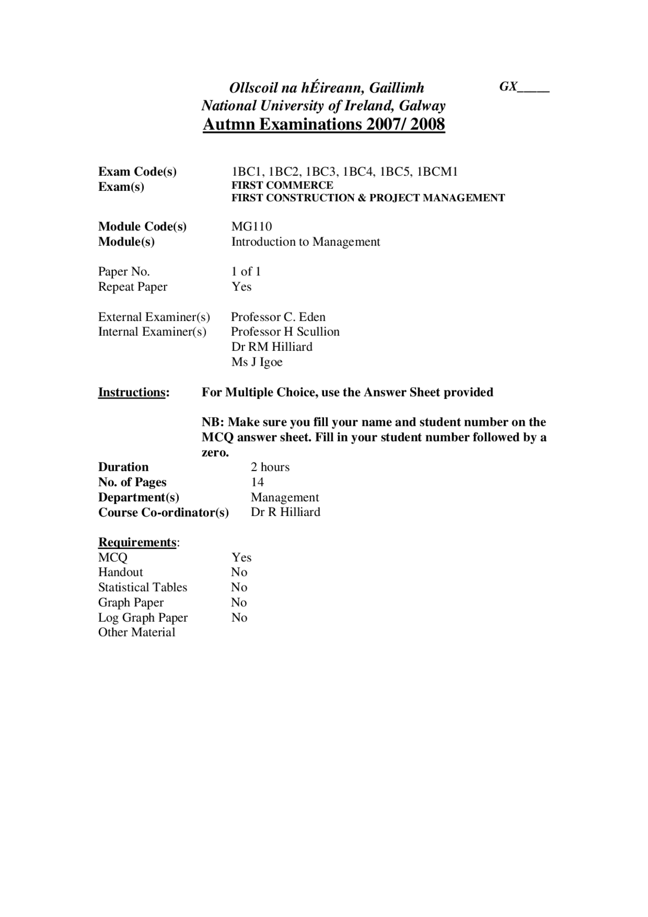 Planning Efforts - Introduction to Management - Exam | Exams Business ...