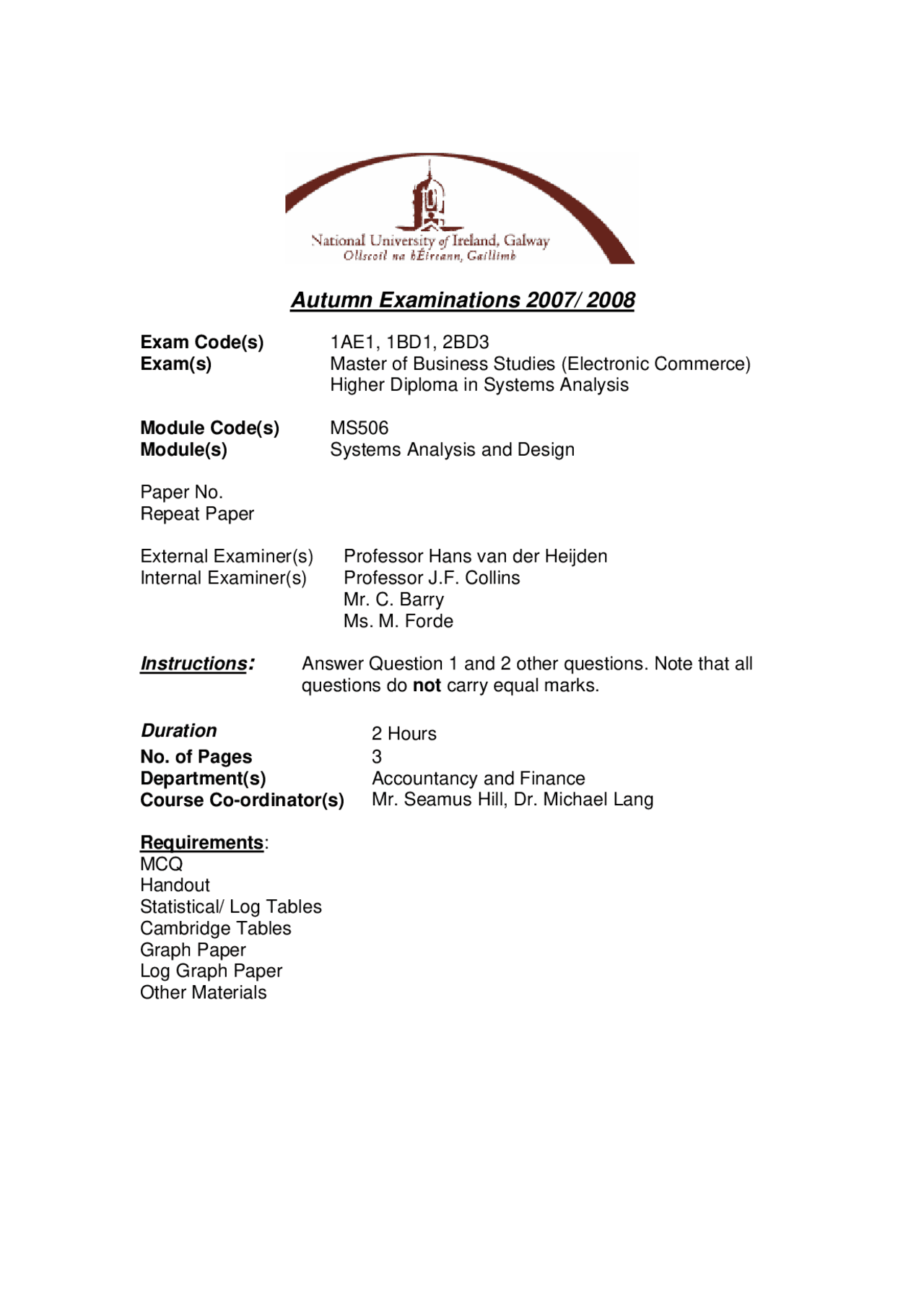 Customer Information - System Analysis and Design - Exam - Docsity