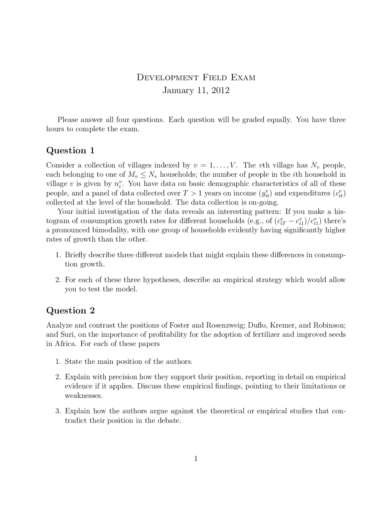 First Model Exam Different Models - Development - Past Exam - Docsity