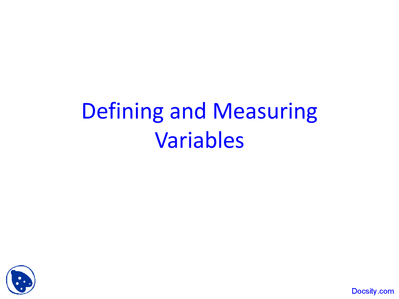 Defining and Measuring Variables - Research Methods - Lecture Slides ...