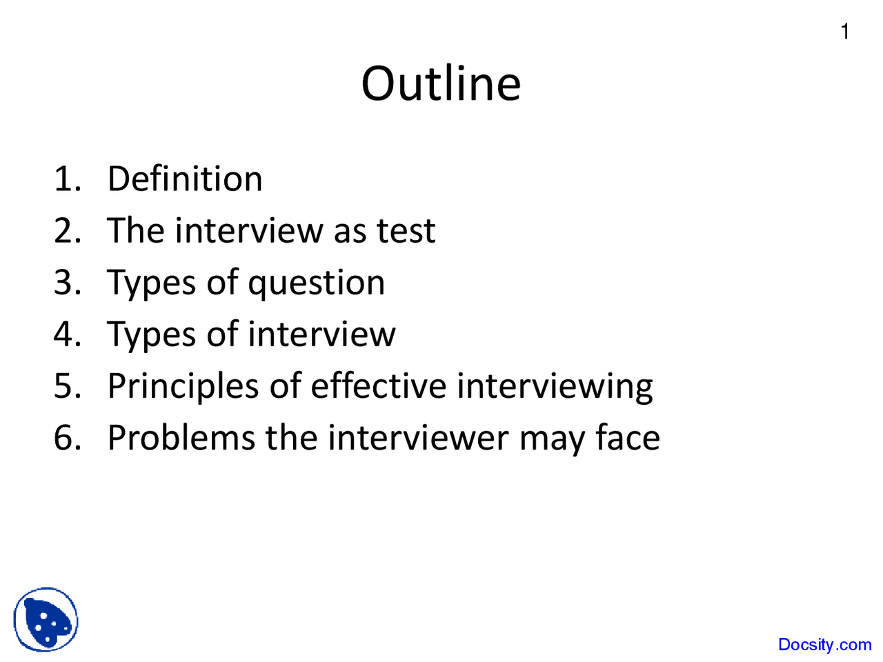 Interview - Introduction to Test and Measurement - Lecture Slides - Docsity