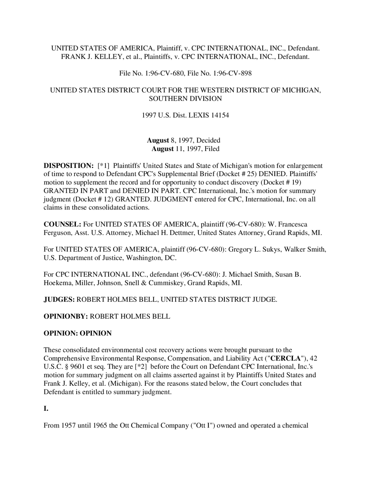 US v CPC - Law - Case Study - Docsity