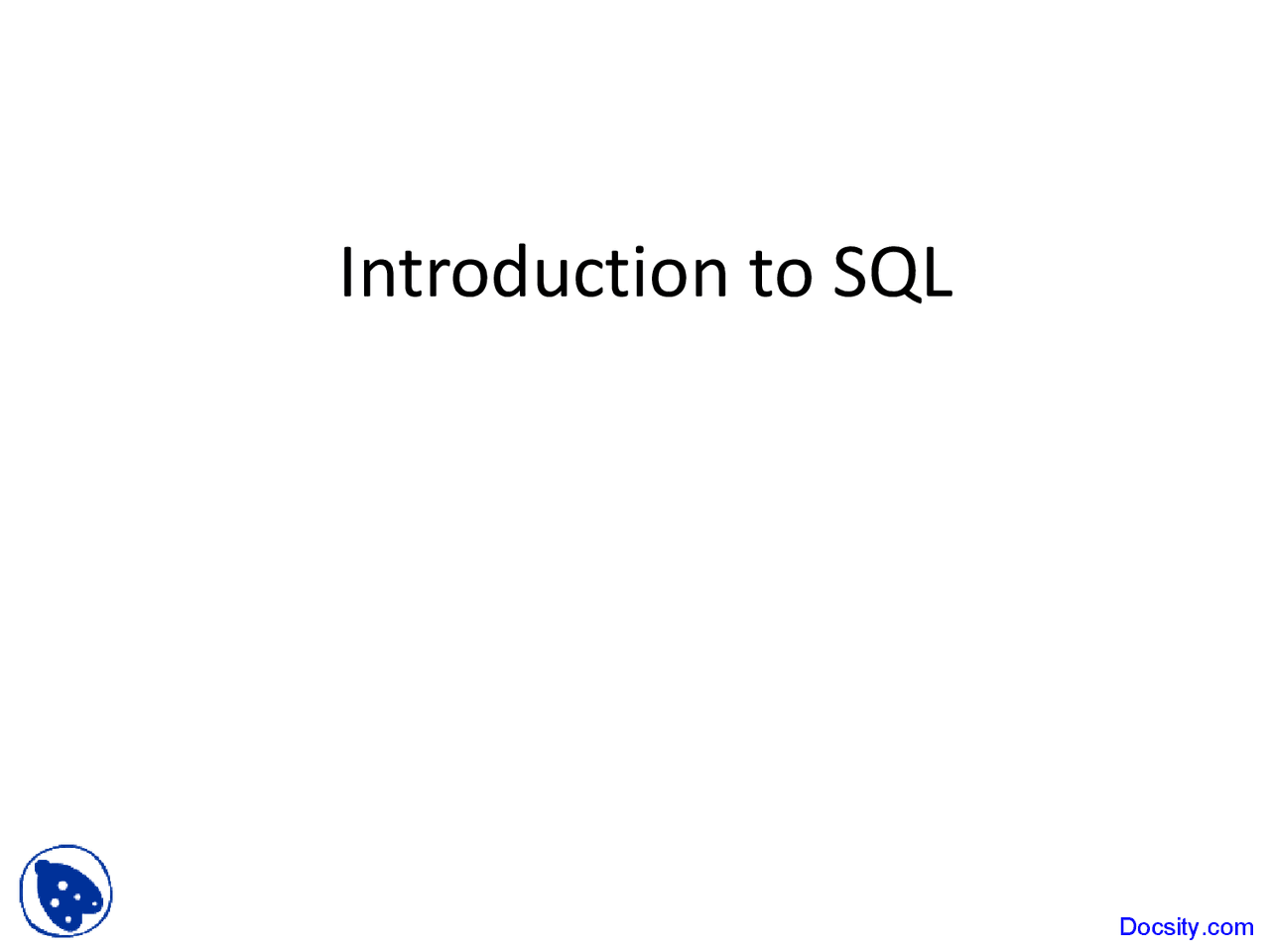Introduction to SQL - Business Management System - Lecture Slides - Docsity