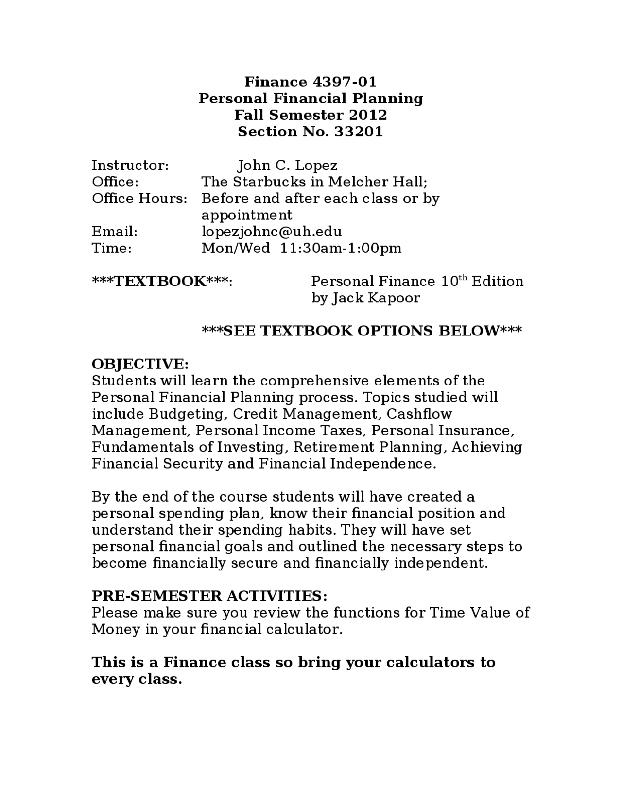 Personal Financial Planning Final Study Guide STAT 3331 Docsity