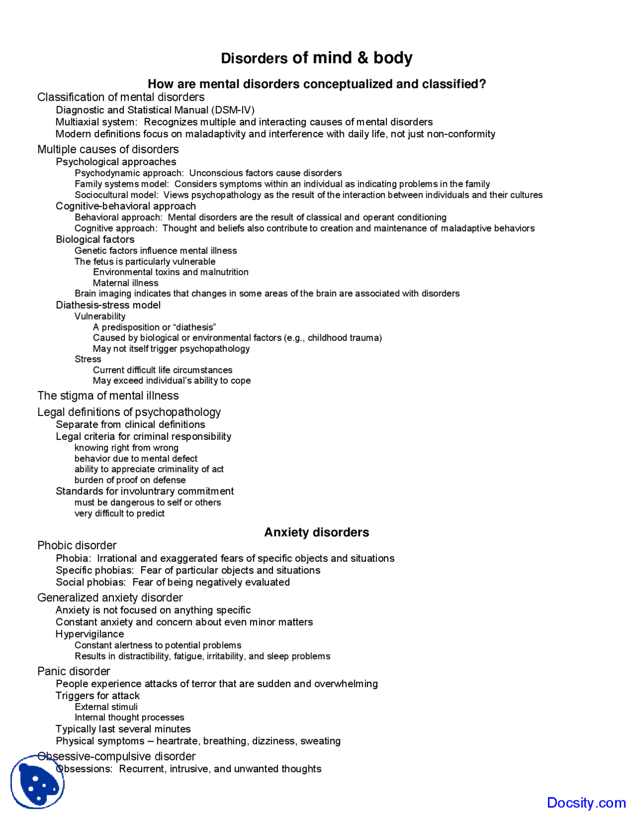 Classification of Mental Disorders - Fundamentals of Psychology ...