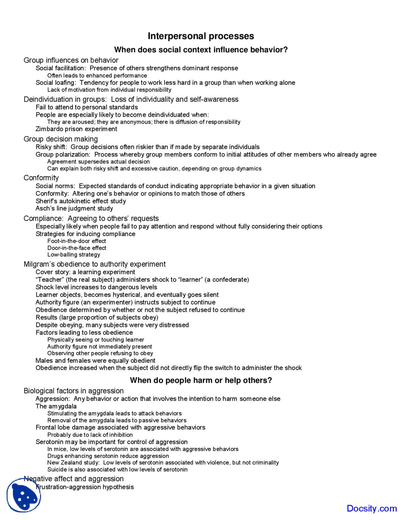 Interpersonal Processes - Fundamentals of Psychology - Lecture Notes ...