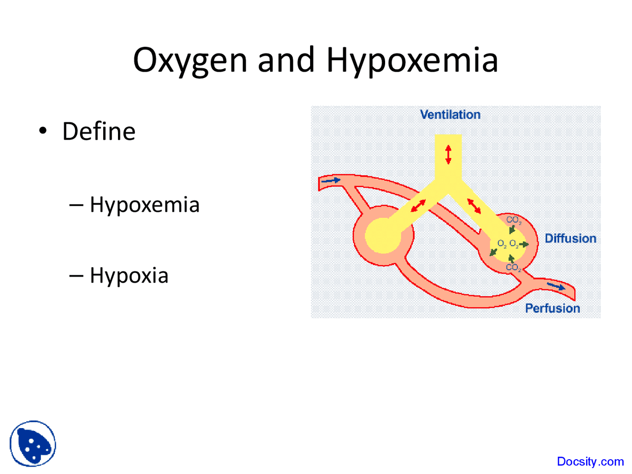 Oxygen and Hypoxemia - Pediatrics - Lecture Slides - Docsity