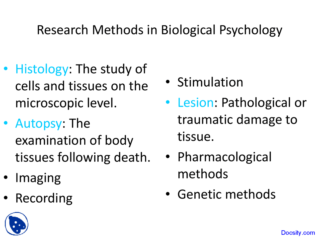 Research Methods In Biological Psychology Biological Psychology Lecture Slides Docsity
