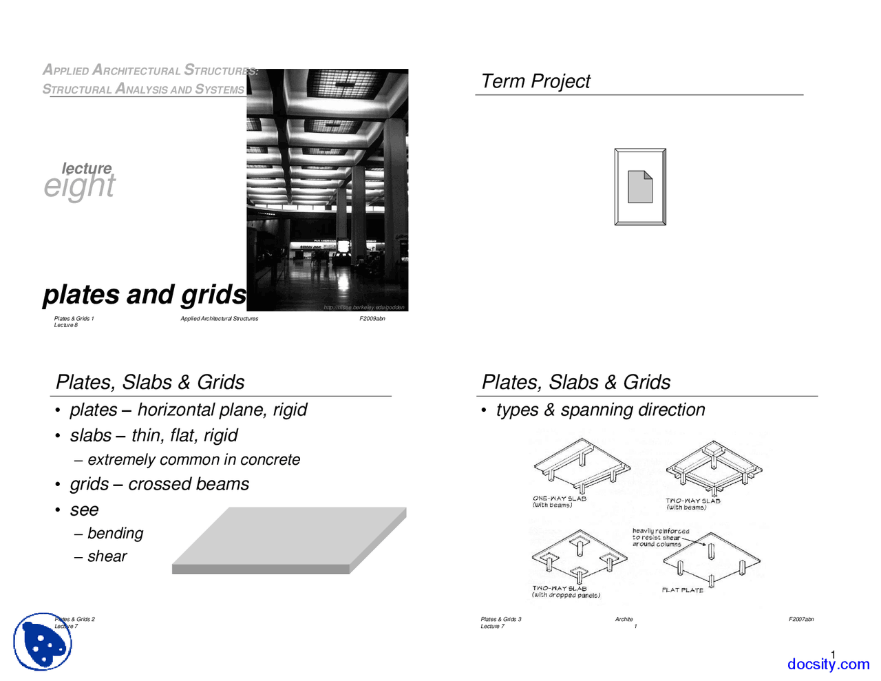 Grid Design Plate Plates and Grids - Architectural Structures - Lecture Slides - Docsity