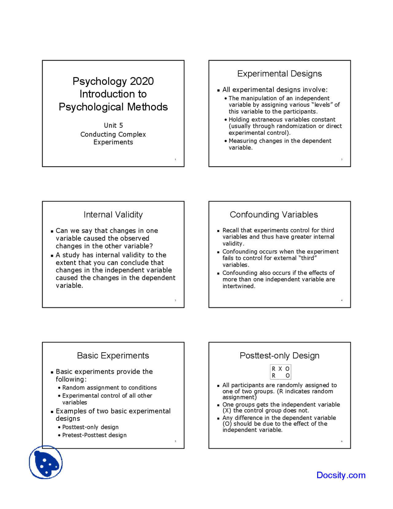 Experimental Designs - Introduction to Psychological Methods - Lecture ...
