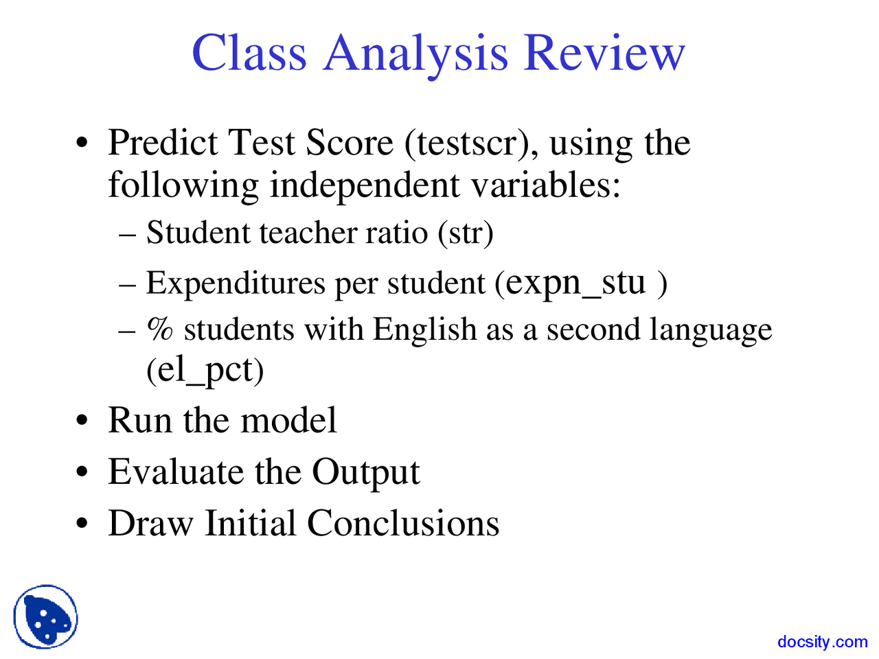 Predict Test Score Quantitative Methods in Public Management