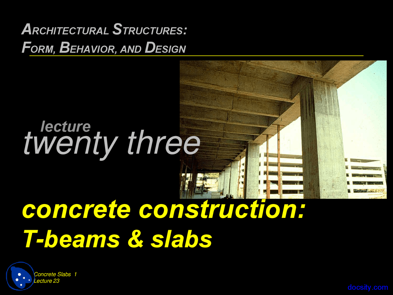 T Beams and Slabs - Architectural Structures - Lecture Slides - Docsity