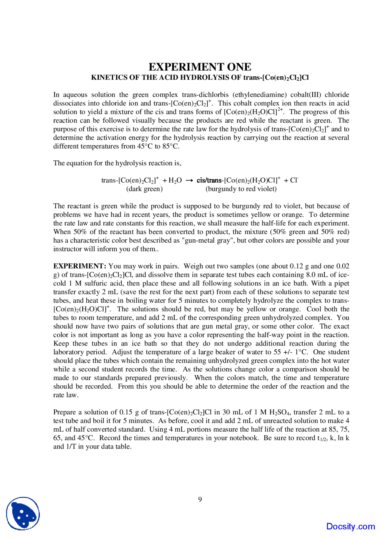Lab Principles of Chemistry Lab Experiment Manual Study