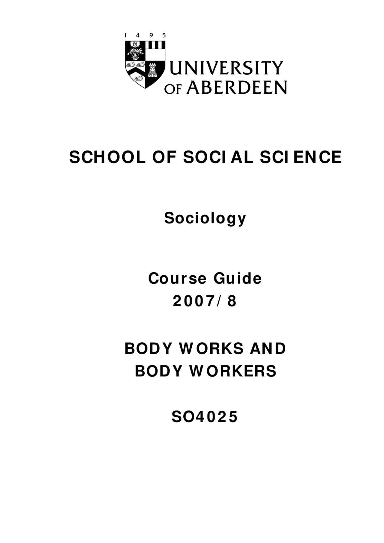 Body Work and Body Worker Syllabus Docsity